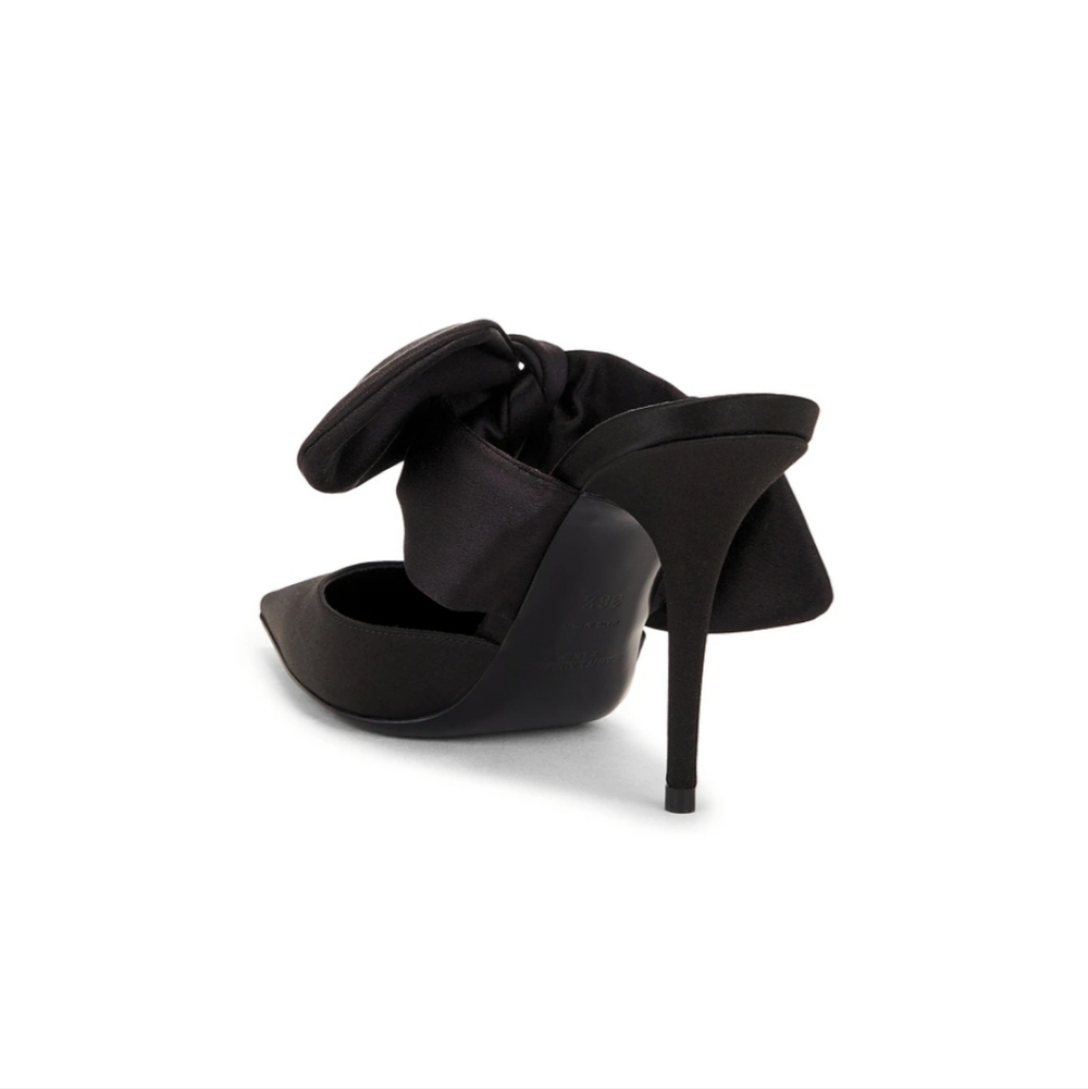 Saint Laurent Black Killer 90 On Pump Satin Ysl Shoe Size 37.5 - Picture 11 of 11